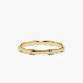 14k Dainty Minimal Bamboo Gold Ring