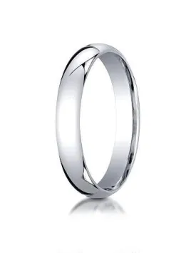 14k White Gold 4mm Slightly Domed Super Light Comfort Fit Ring