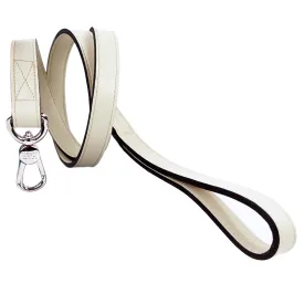 Athena Dog Leash in Eggshell & Nickel