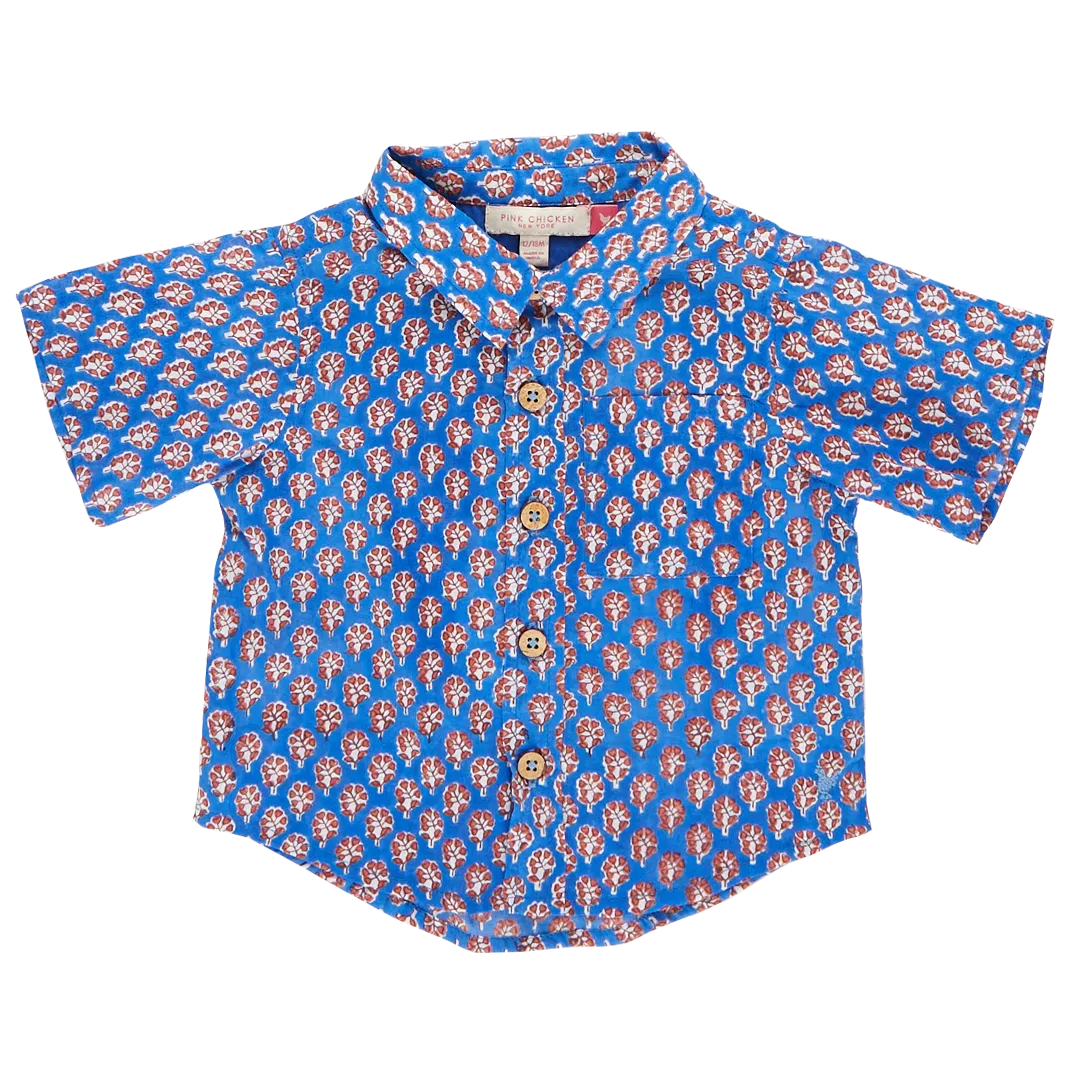 Baby Boys Jack Shirt - Blue Lisbon Ditsy