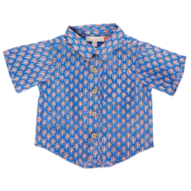 Baby Boys Jack Shirt - Blue Lisbon Ditsy