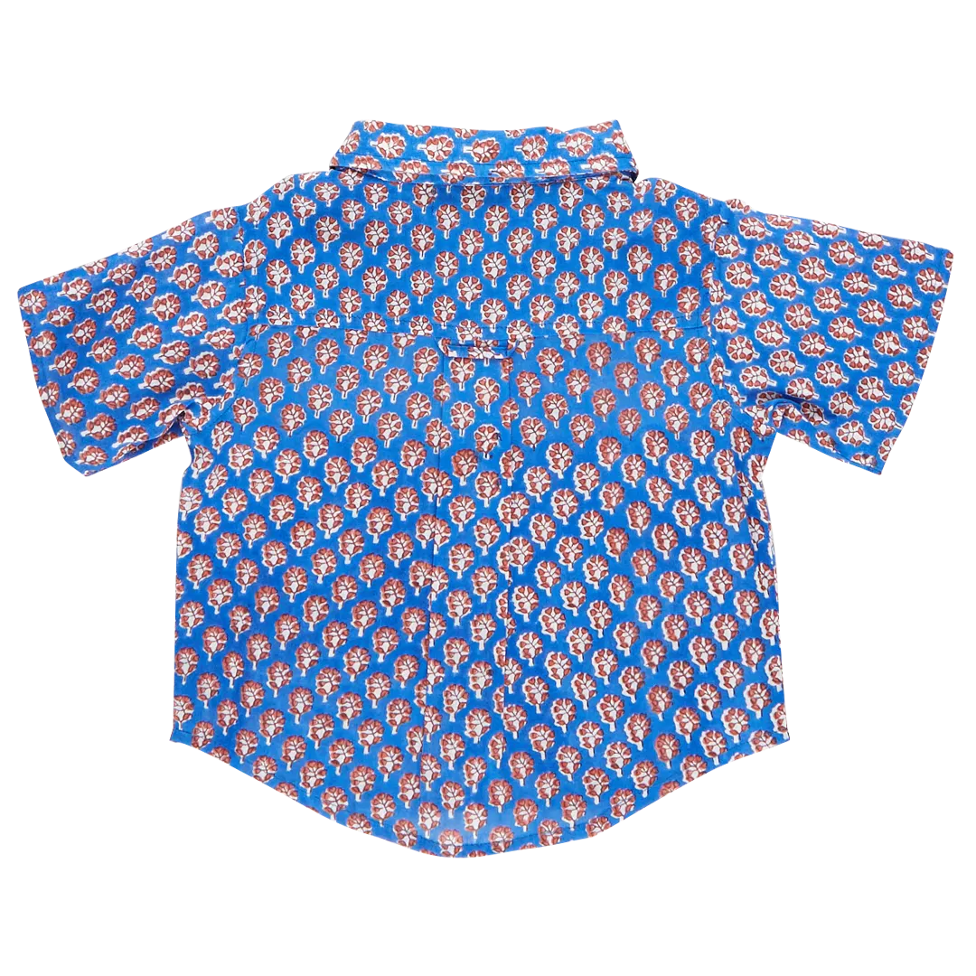 Baby Boys Jack Shirt - Blue Lisbon Ditsy