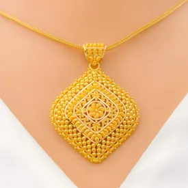 Beautiful Intricate Beaded 22k Gold Pendant Set