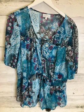 Blue Top Short Sleeve Fashion Bug, Size Xl