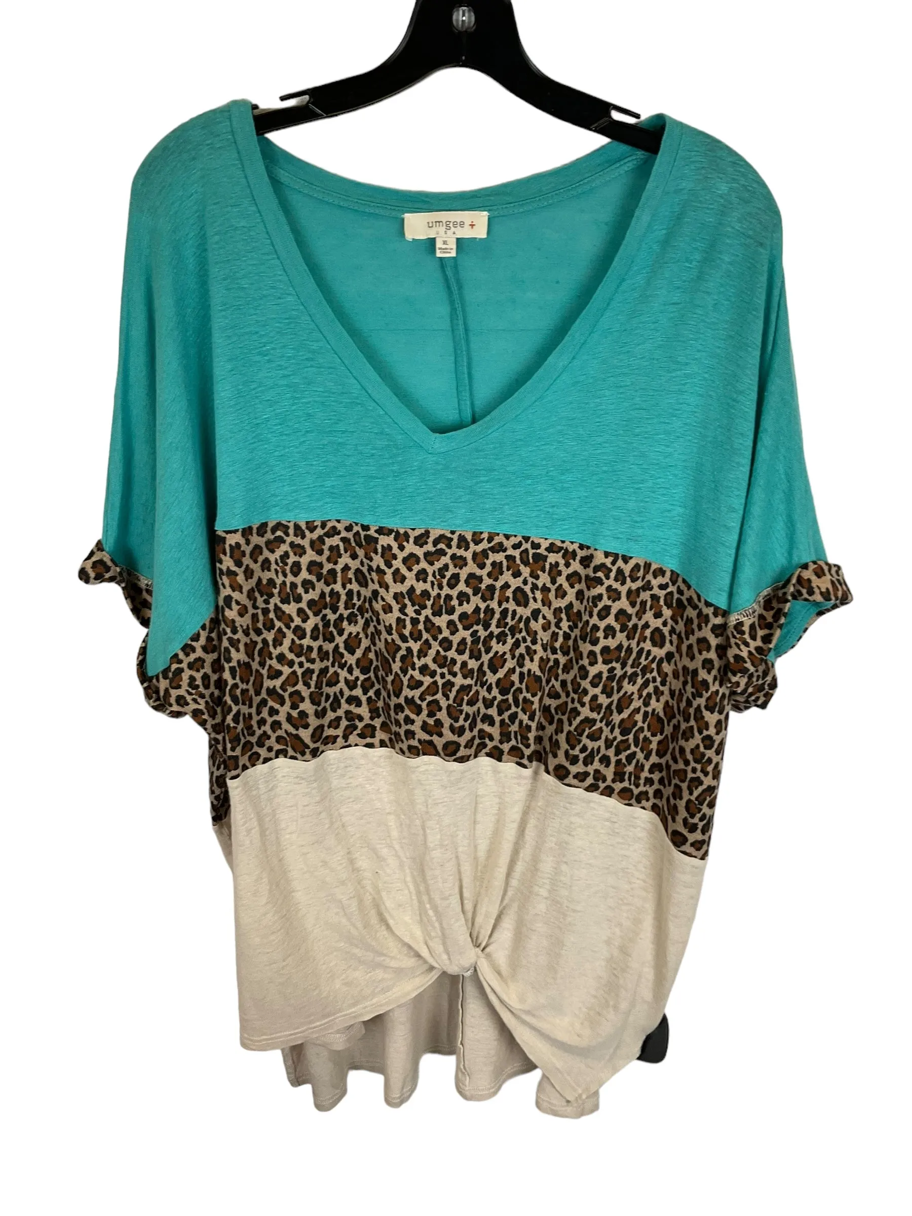 Blue Top Short Sleeve Umgee, Size Xl