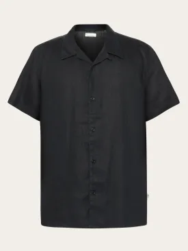 Box fit short sleeved linen shirt - Black Jet