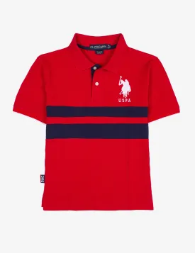 BOYS CHEST STRIPE POLO SHIRT