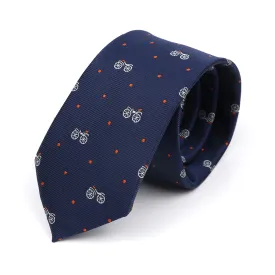 Bradenton Bicycles Skinny Polyester Tie, Navy / Silver / Red