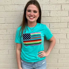 Bright Stripes Turquoise Tee*