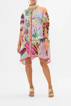 Button Through Batwing Short Kaftan - Giza Goddess