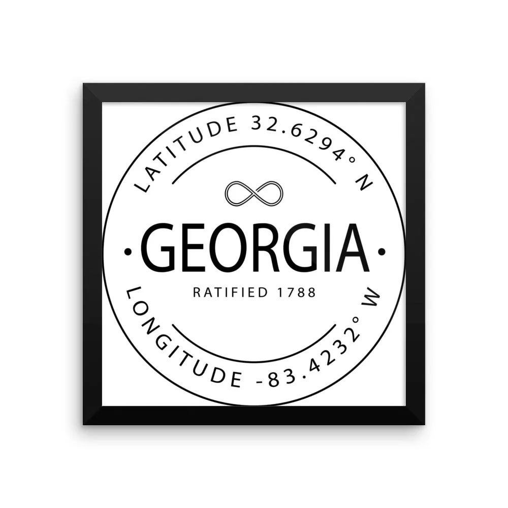 Georgia - Framed Print - Latitude & Longitude