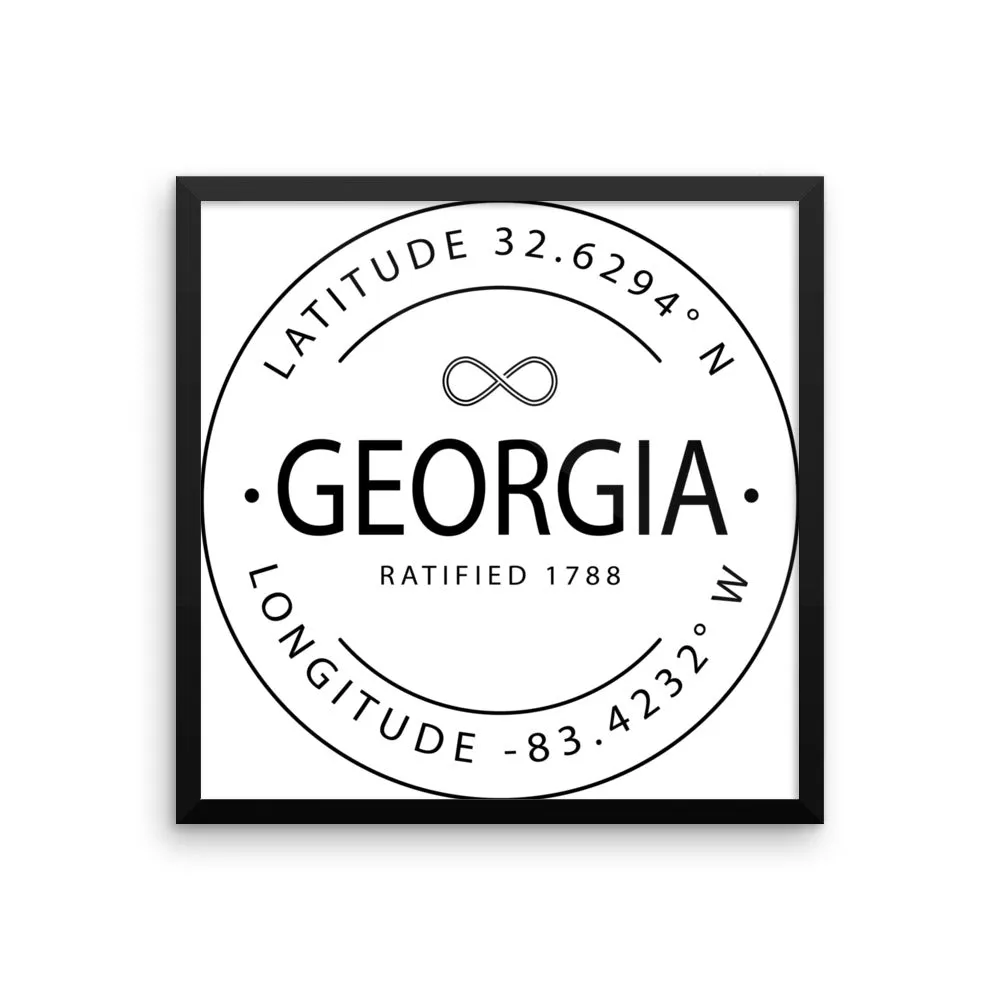 Georgia - Framed Print - Latitude & Longitude