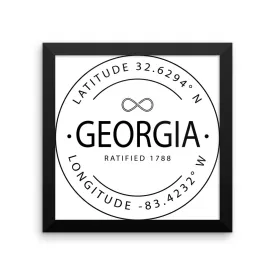 Georgia - Framed Print - Latitude & Longitude