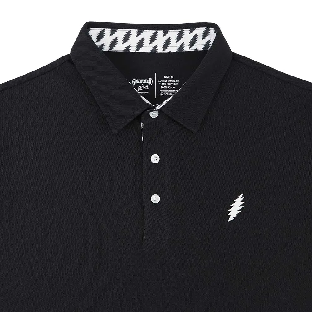 Grateful Dead | Pique Polo | Black Bolt