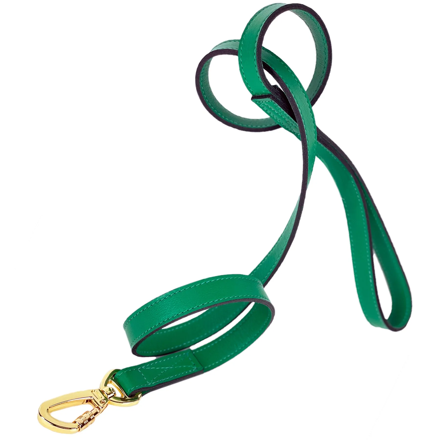 Hamilton Dog Leash in Emerald & Gold