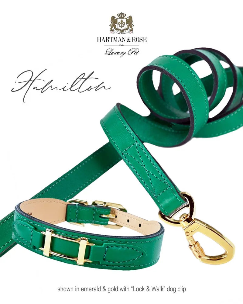 Hamilton Dog Leash in Emerald & Gold