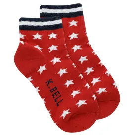 K Bell American Made All Over Stars Shortie Socks for Women