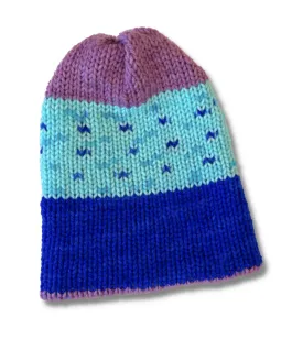 Knit Blue   Purple Beanie