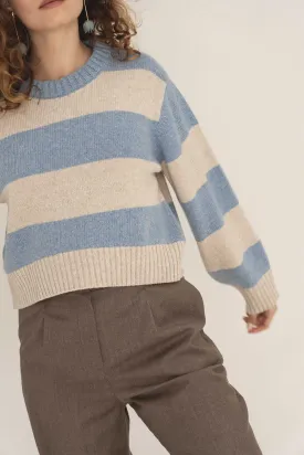 Mia Blue Striped Sweater