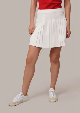 White Cotton Pleated Skirt