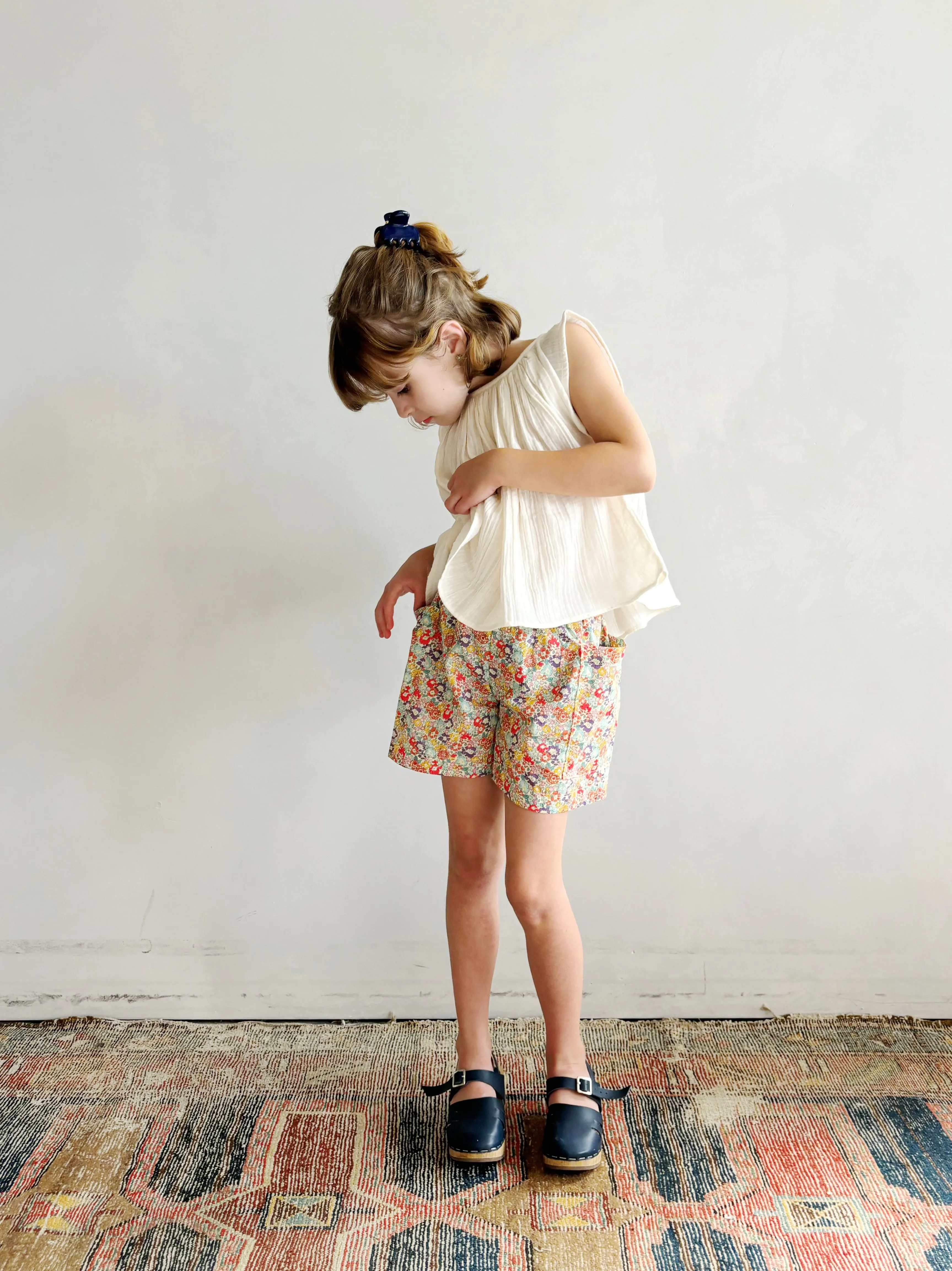 zoe blouse in cream gauze